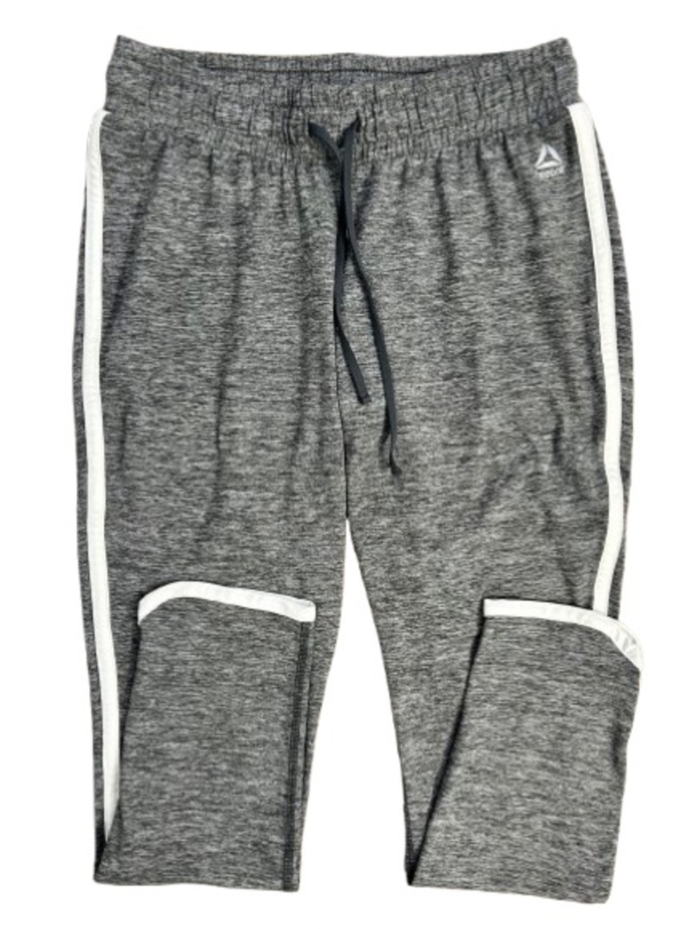 Reebok Gray Heathered Performance Track Jogger Pants Stripe Trim XS Activewear